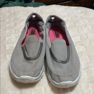 Skechers Gray and Pink Slip-On Shoes
